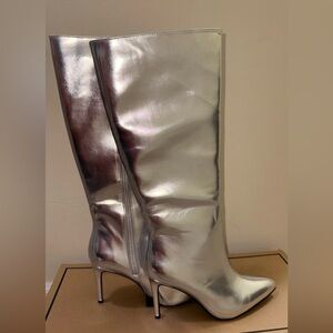 MIA Knee-High Silver Boots